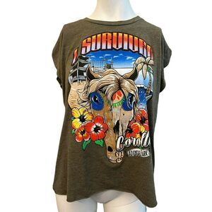 Ladies Large Top I Survived Corolla Adventure Park T Shirt Horse Water Park NC
